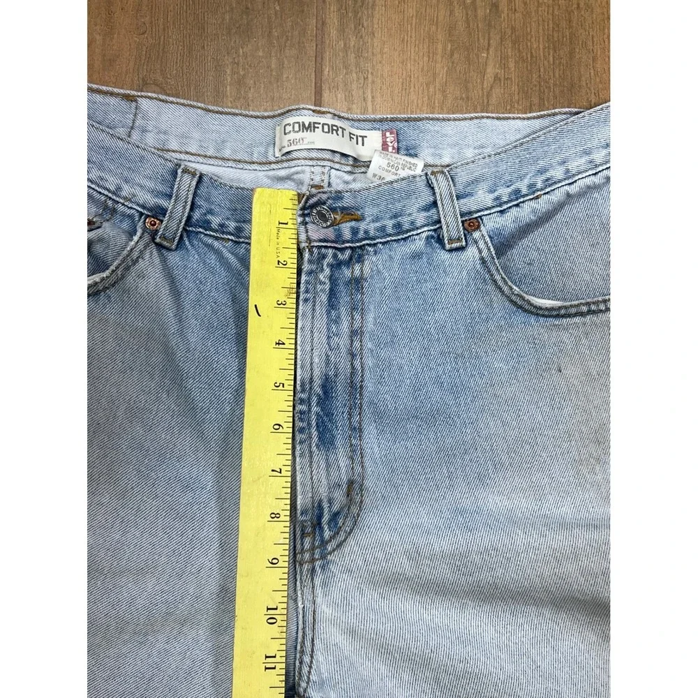 Levis 560 Comfort Fit Jeans‎ Mens 36x32 Light Wash Distressed Denim grunge